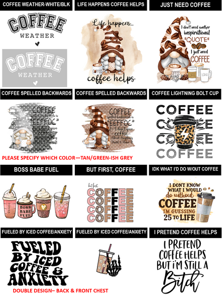 Coffee/Beverages Create-Your-Own Tee
