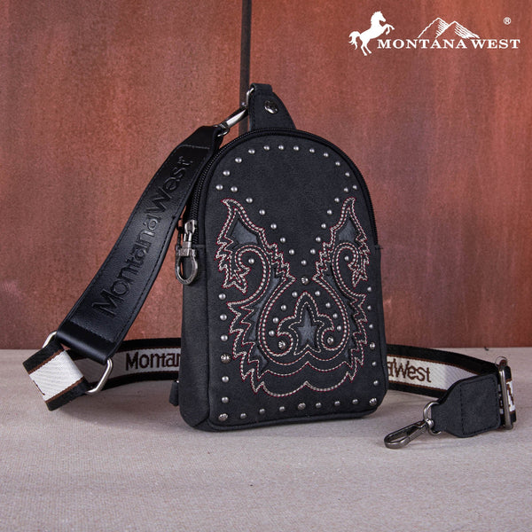 Montana West Embroidered Cut-Out Sling Bag