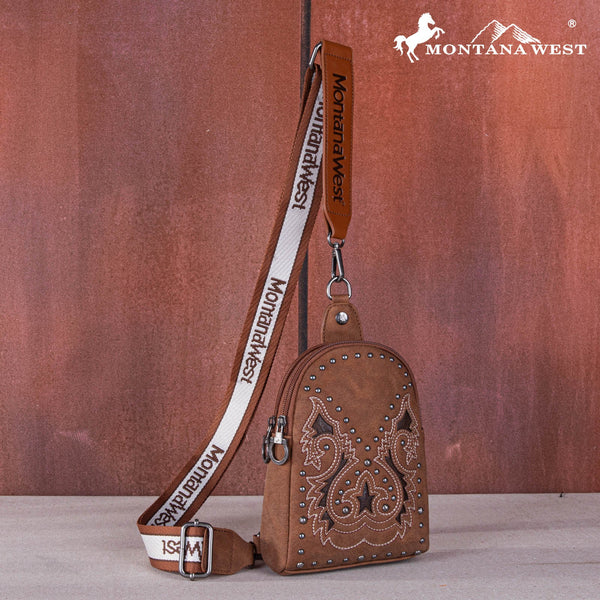 Montana West Embroidered Cut-Out Sling Bag