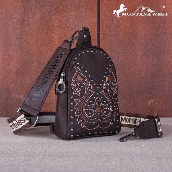 Montana West Embroidered Cut-Out Sling Bag