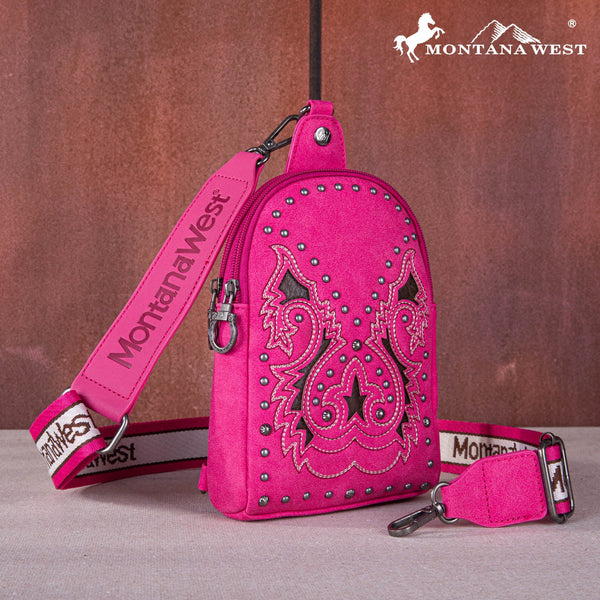 Montana West Embroidered Cut-Out Sling Bag