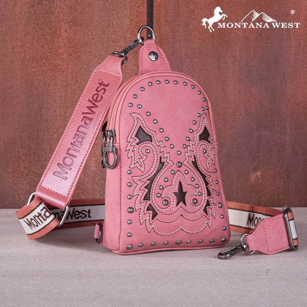 Montana West Embroidered Cut-Out Sling Bag