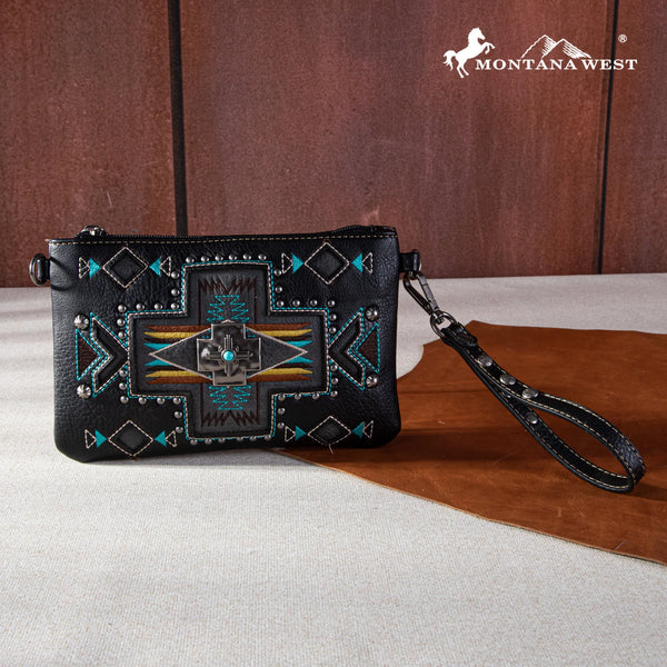 Montana West Concho Collection Crossbody/Wristlet