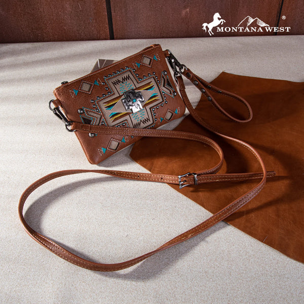 Montana West Concho Collection Crossbody/Wristlet