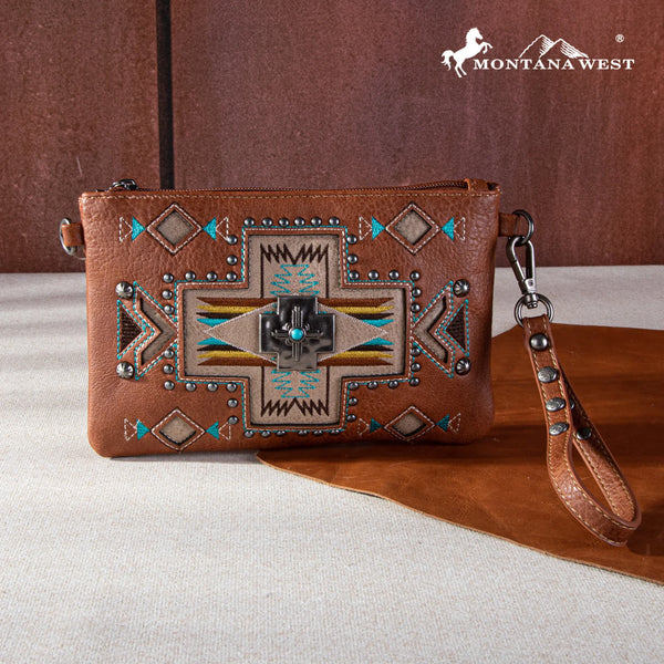 Montana West Concho Collection Crossbody/Wristlet