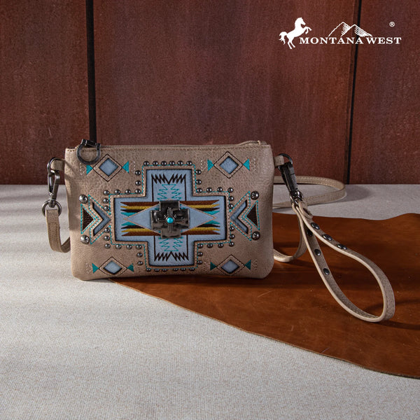 Montana West Concho Collection Crossbody/Wristlet