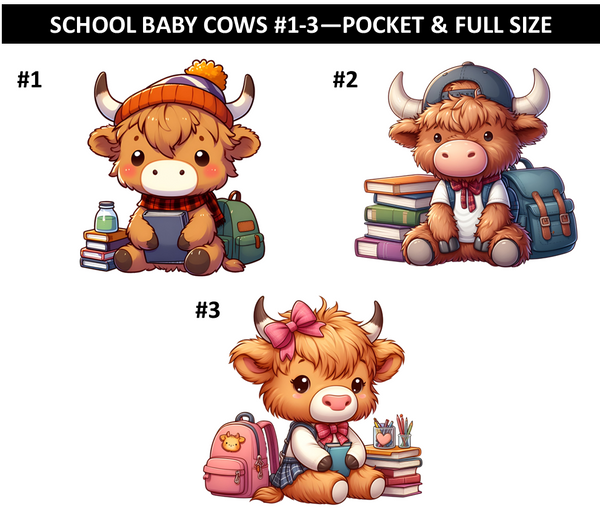 School Baby Cows #1-3 Print