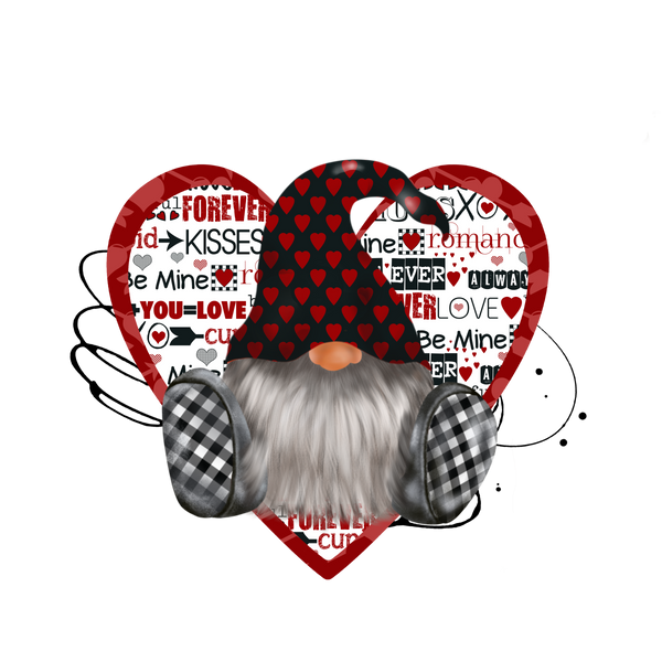 Red Heart Valentine Gnome Print