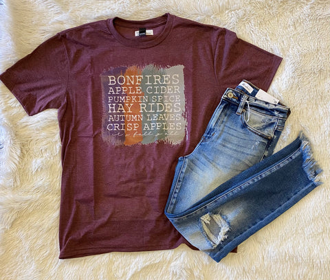 Maroon It's Fall Y'all Soft Styled tee