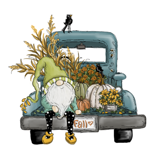 Fall Gnome Truck Print