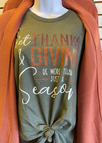 Thanks and Giving Olive Tee