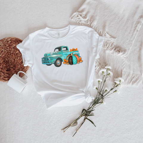 Turquoise Truck Fall Print