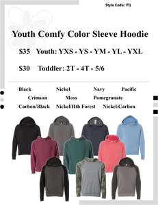Youth Comfy Color Sleeve Hoodie