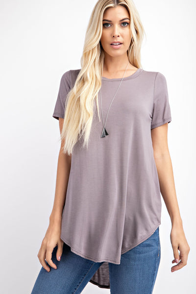 Plus High Low Basic Knit Top