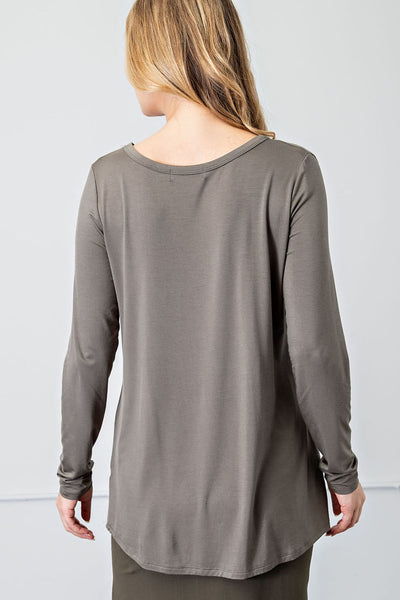 Basic V neck Long Sleeve Top