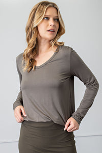 Basic V neck Long Sleeve Top