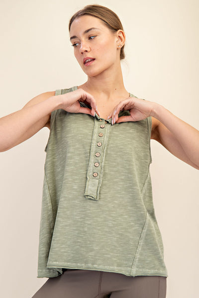 Rae Mode Button Henley Tank