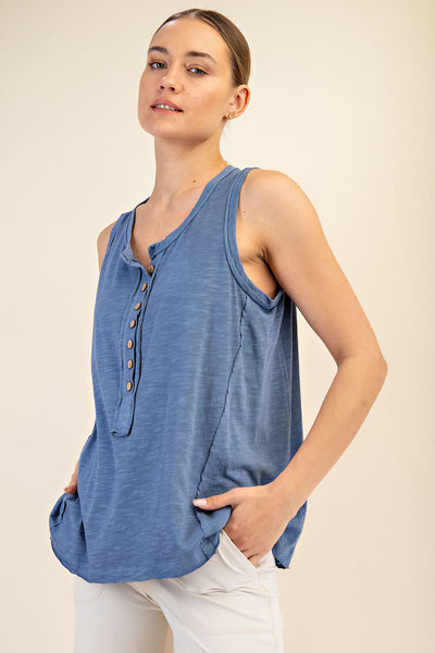 Rae Mode Button Henley Tank