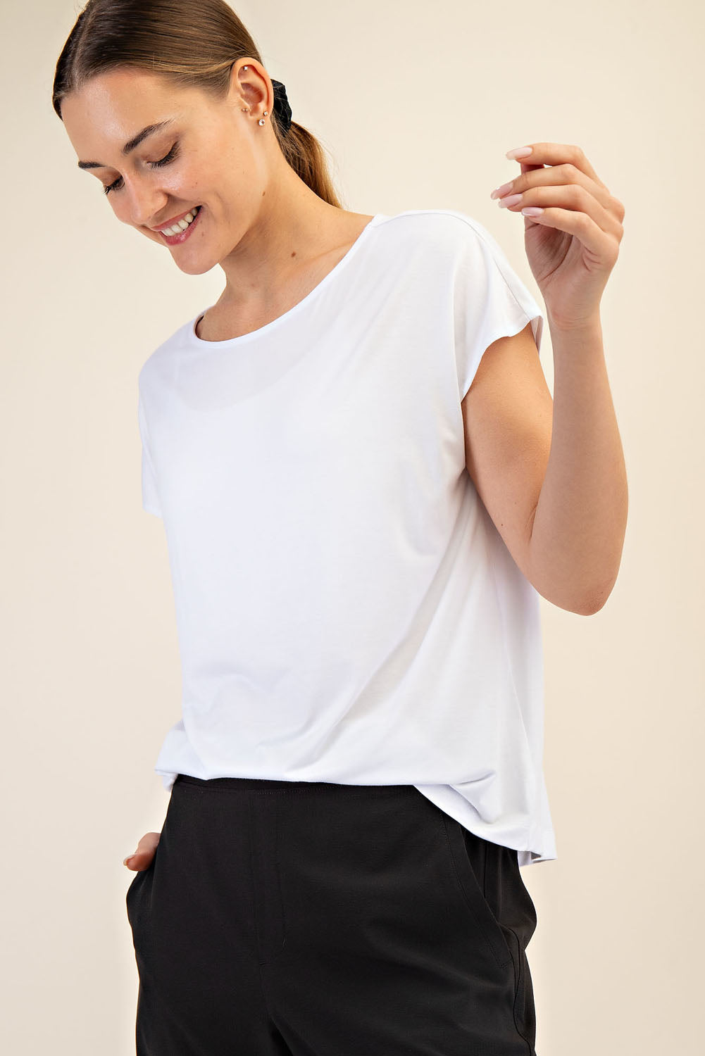 Rae Mode Viscose Boat Neck Top