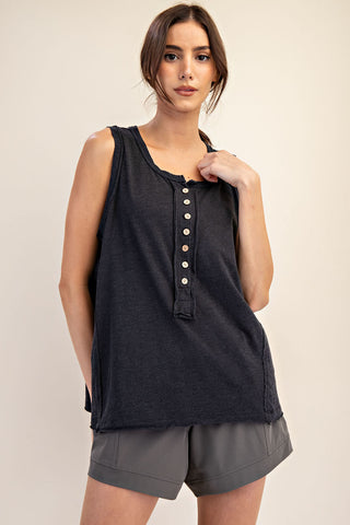 Rae Mode Button Henley Tank