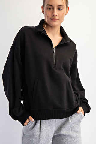 Rae Mode Textured Sleeve 1/4 Zip