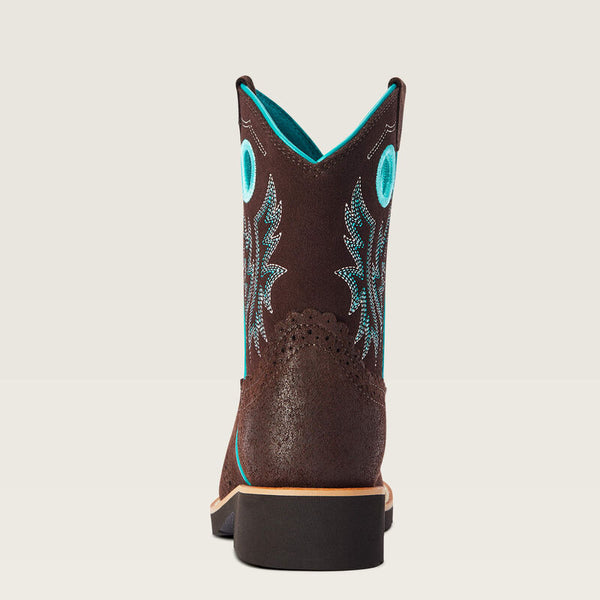 Girl's Ariat Fatbaby Cowgirl Royal/Chocolate Western Boot