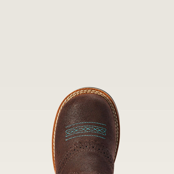 Girl's Ariat Fatbaby Cowgirl Royal/Chocolate Western Boot