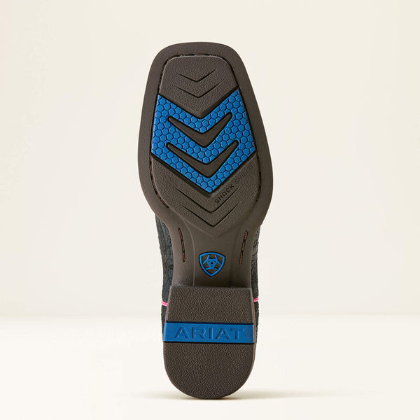 Girl's Ariat Outrider Black Floral Embossed Boot