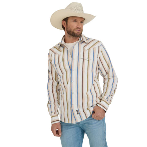 Wrangler Retro Striped Pearl Snap Shirt