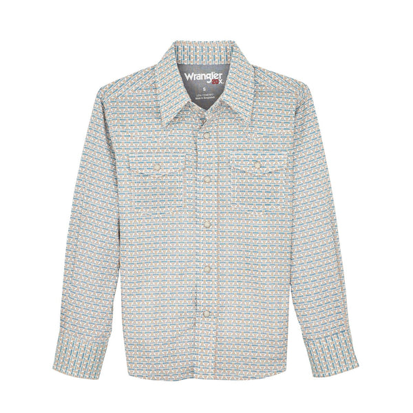Wrangler Boy's 20X Advanced Comfort Long Sleeve Shirt - RB/T