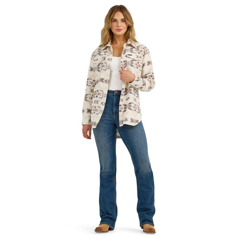 Wrangler Retro® Punchy Unlined Boyfriend Shacket - Cream