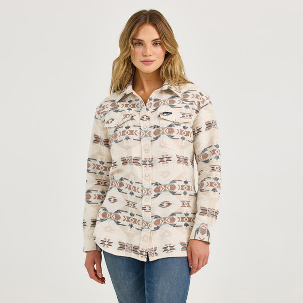 Wrangler Retro® Punchy Unlined Boyfriend Shacket - Cream