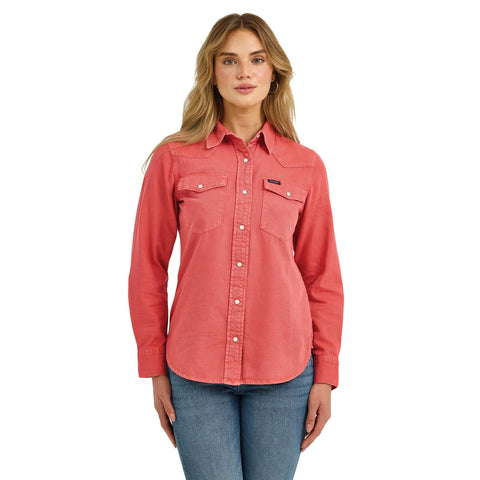 Wrangler Retro® Punchy Vintage Cowboy Snap Top - Coral