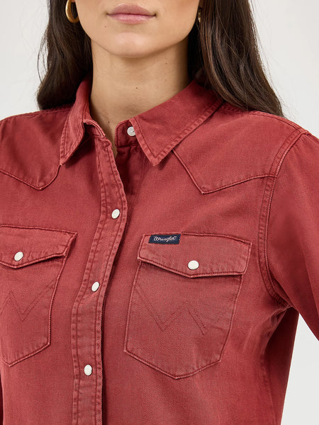 Women's Wrangler Colorwash Slim Western Snap Shirt