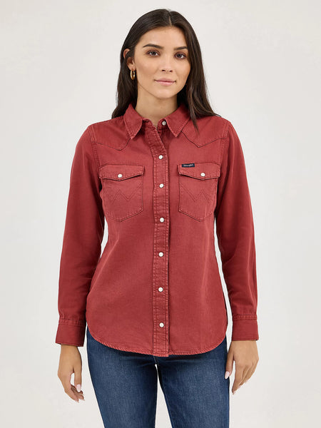 Women's Wrangler Colorwash Slim Western Snap Shirt