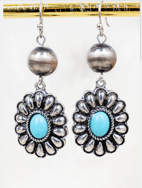 Silver Sage Concho Earrings