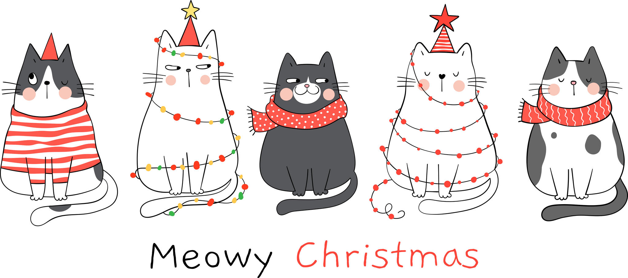 Meowy Christmas Print