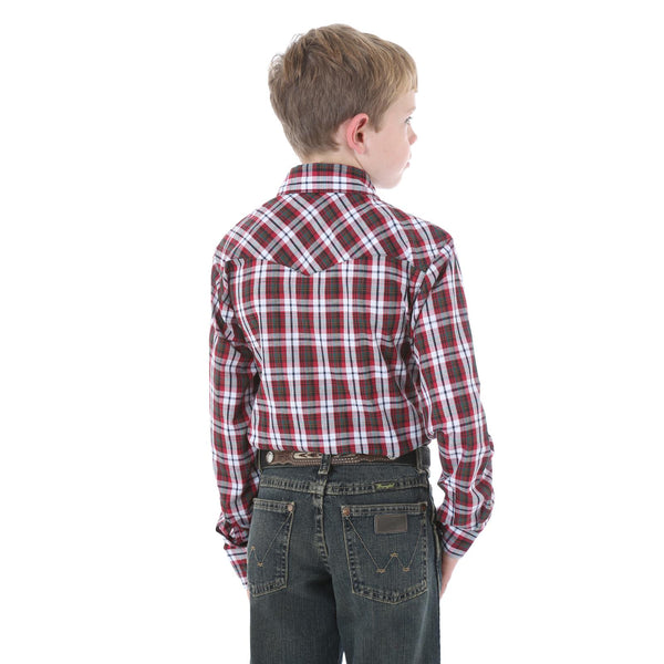 Boy's Wrangler Assorted Long Sleeve Dress Western Plaid Shirts
