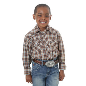 Boy's Wrangler Assorted Long Sleeve Dress Western Plaid Shirts