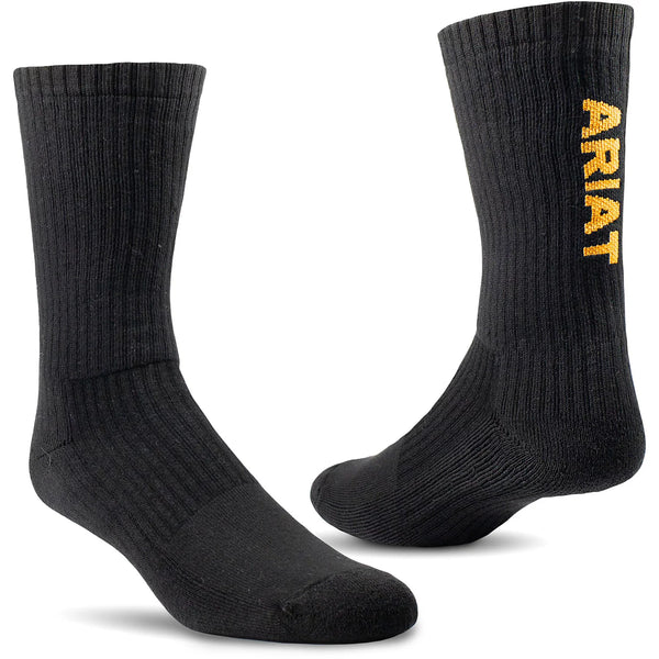 Ariat Men's Cotton Crew Work Socks 3 Pk