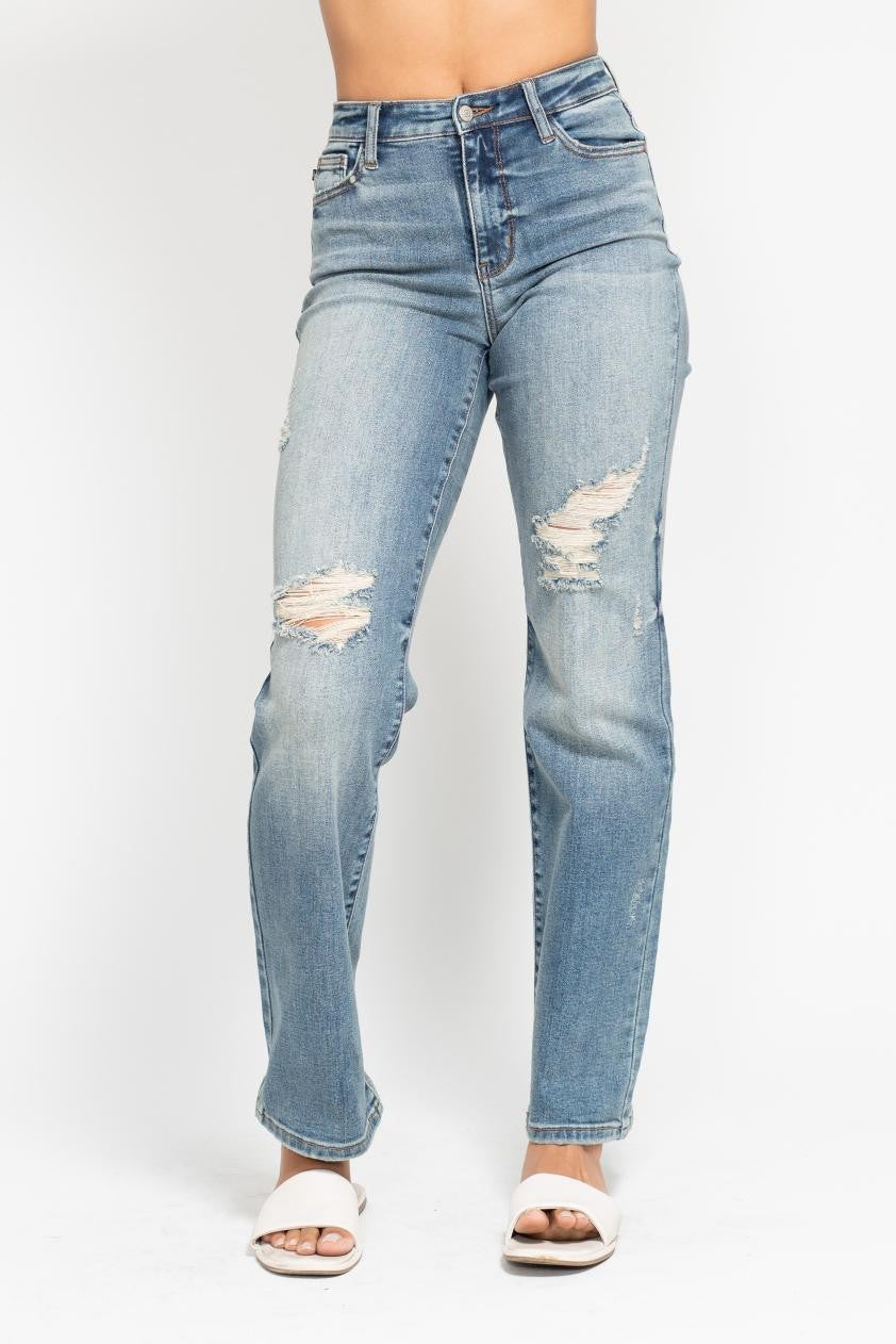 Judy Blue High Waist Distressed Dad Jeans