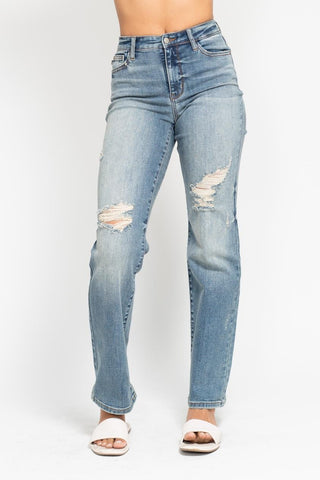 Judy Blue High Waist Distressed Dad Jeans