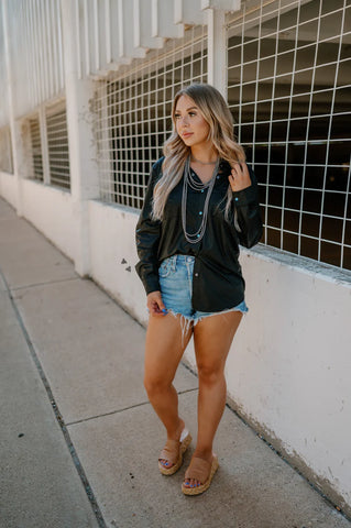 Leather Lux Snap Shirt