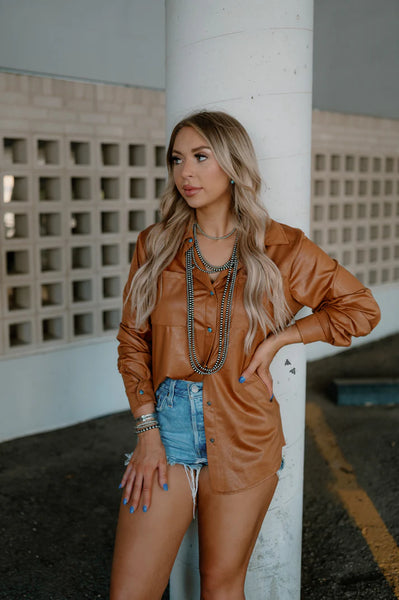 Leather Lux Snap Shirt