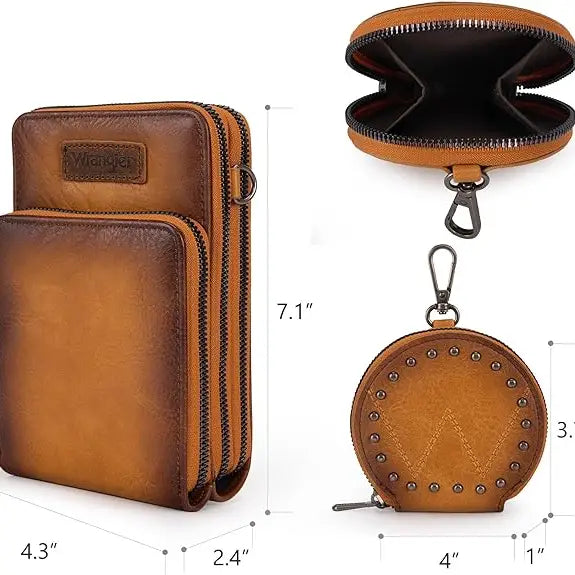 Women's Wrangler Crossbody Cell Phone Purse with Coin Pouch