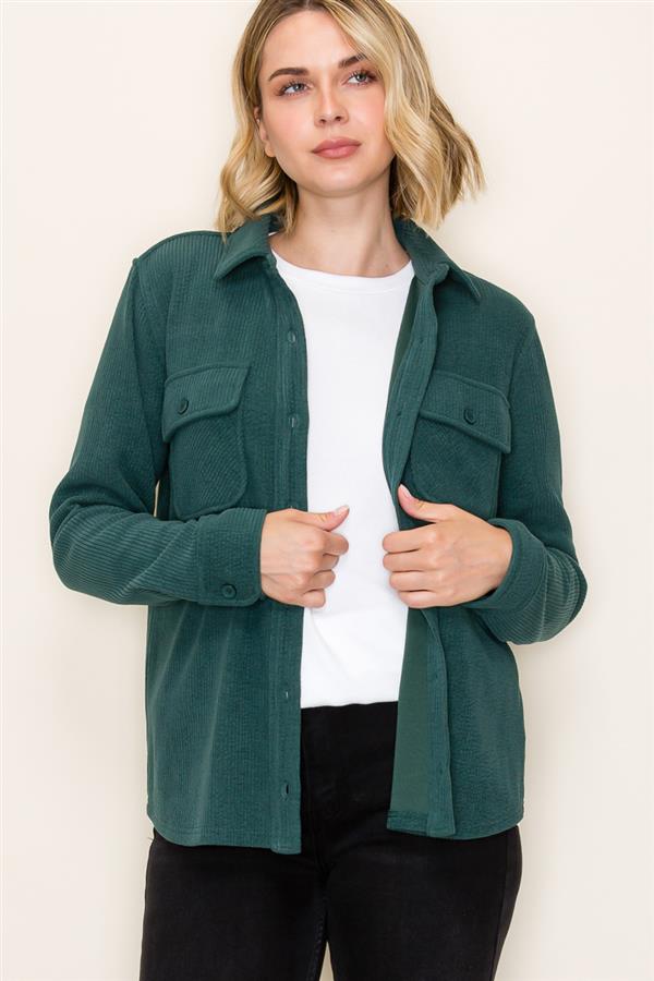 Button Corduroy Shacket