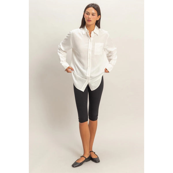 Linen Blend Button-Up Shirt