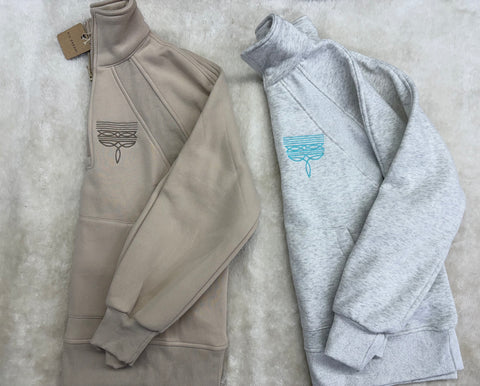 Boot Stitch Embroidered Half Zip