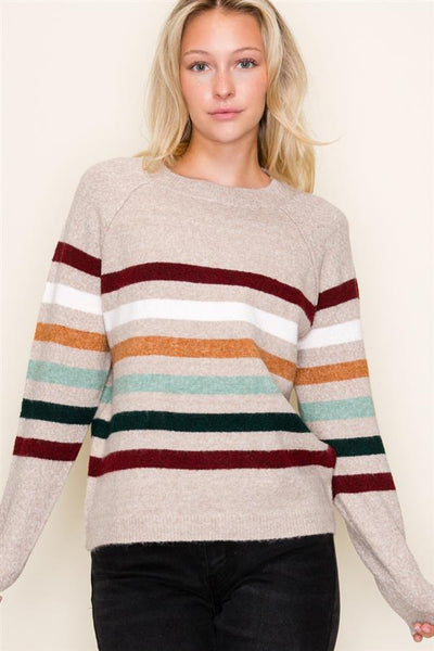Multicolor Chunky Stripes Sweater