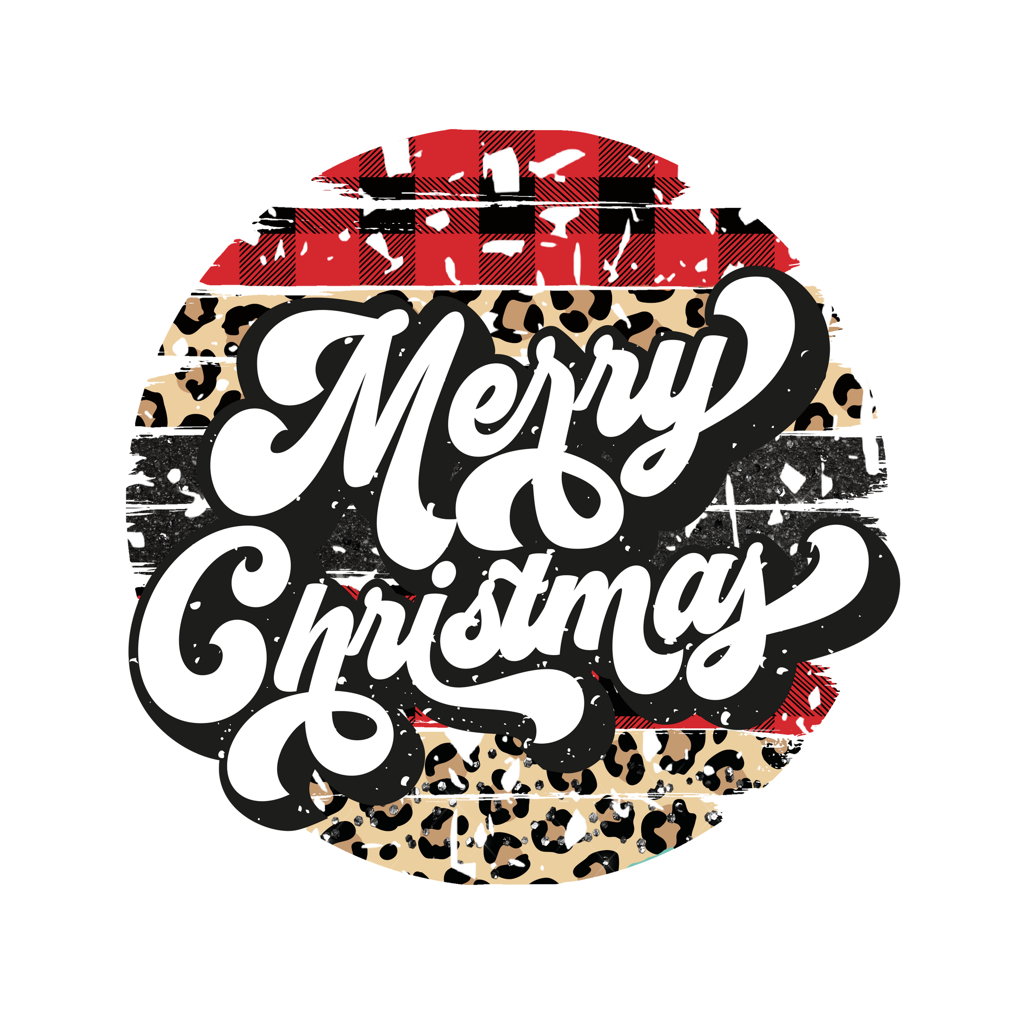 Leopard Merry Christmas Print
